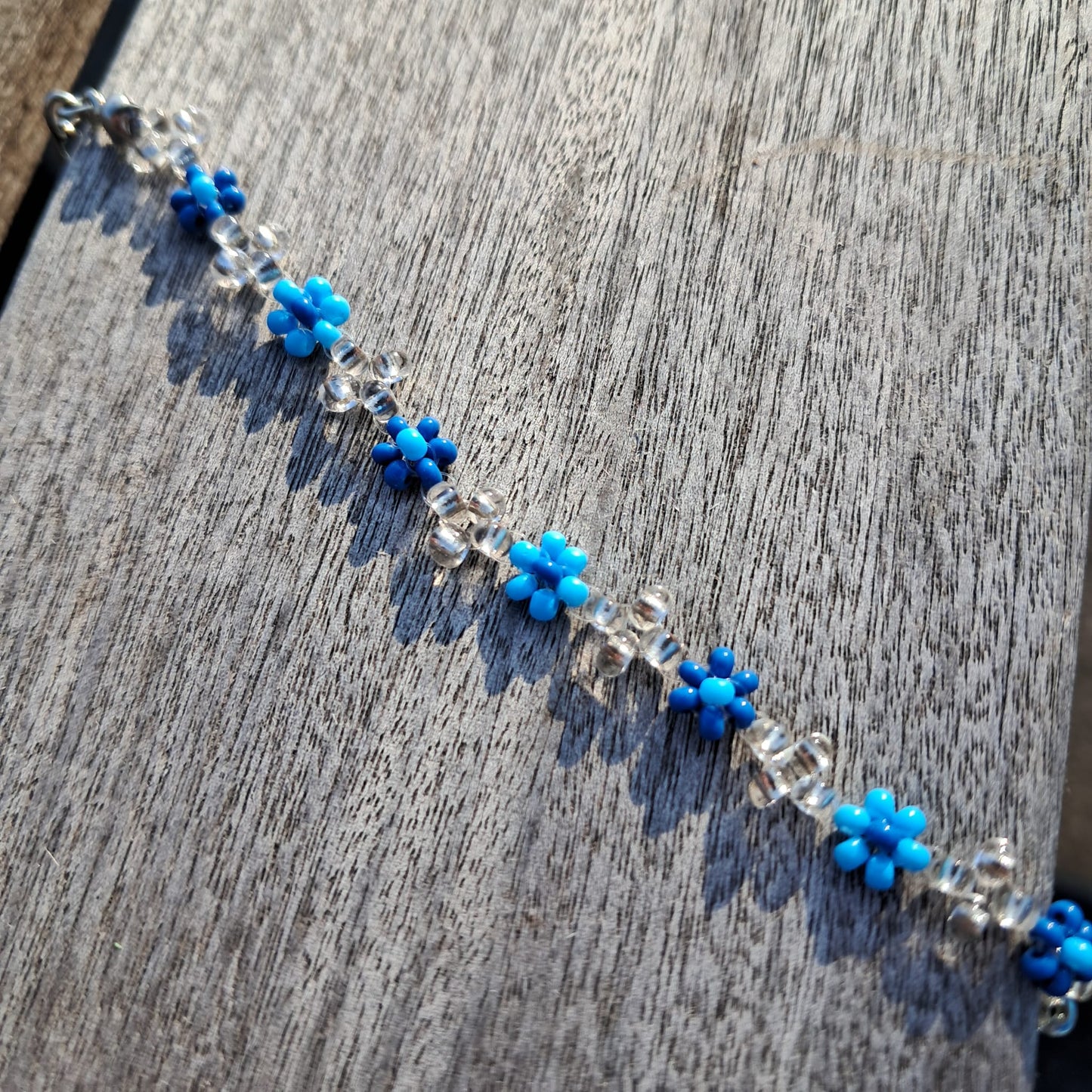 Blue and transparent rose bracelet - Mira