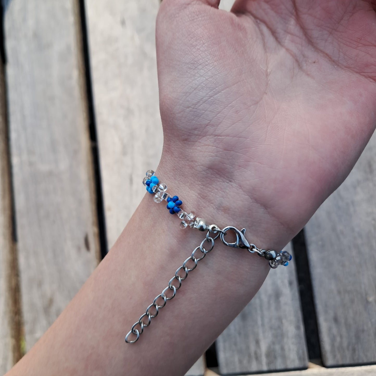 Blue and transparent rose bracelet - Mira
